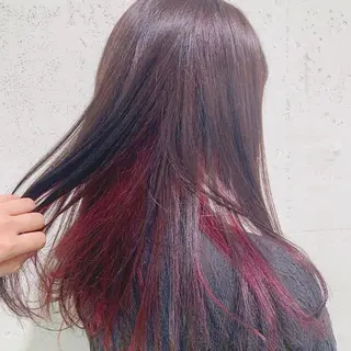 ロング カラー パーマ ヘアアレンジ 艶カラー/ケアカラー /韓国ヘア/ヒビキのヘアスタイル