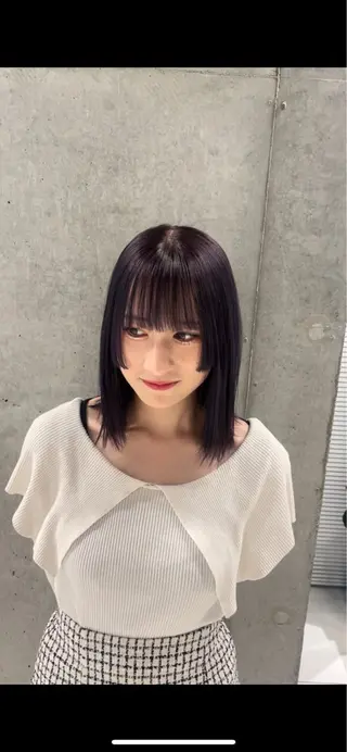 ミディアム カラー yuzuna ハイトーン 天神のヘアスタイル