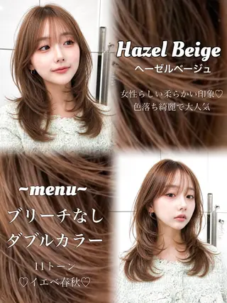 ロング カラー 盛れる顔周り✨韓国式 レイヤーkanatoのヘアスタイル