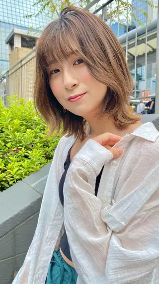 ミディアム カラー ヘアアレンジ 🌿レイヤー/ブリー チ/🌿JINのヘアスタイル