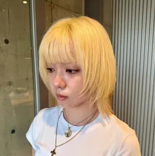 ミディアム カラー ヘアアレンジ 艶ボブ×透明感カラー 特化・リクト💥のヘアスタイル