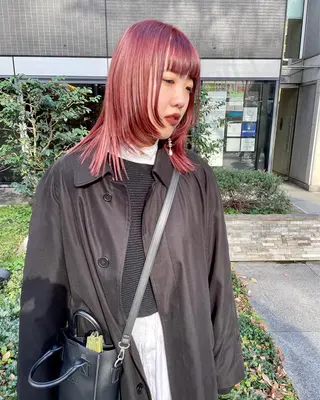 セミロング カラー パーマ ヘアアレンジ メンズ キッズ ネイル マツエク・マツパ アイブロウ tatsumi/ボブ ウルフ/レイヤーのヘアスタイル