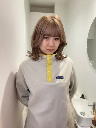 ミディアム カラー 暖色カラー hinaka.のヘアスタイル