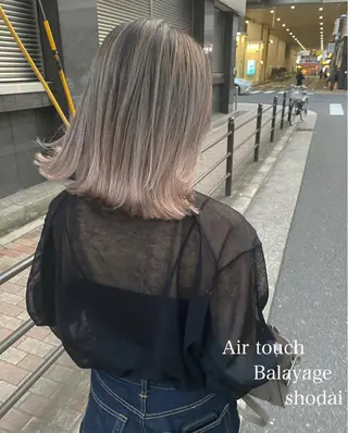 ミディアム カラー パーマ ヘアアレンジ メンズ キッズ ネイル マツエク・マツパ ハイライト、レイヤー カット/西梅田/中西のヘアスタイル
