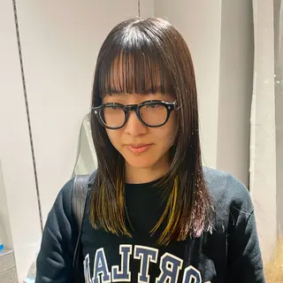 セミロング カラー cipre シンモン チナリのヘアスタイル