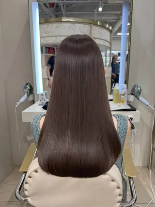 ロング アレンジ透明感カラー 縮毛矯正　銀座　濱田のヘアスタイル