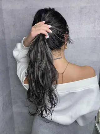 セミロング カラー パーマ _ WHITE三宮店のヘアスタイル