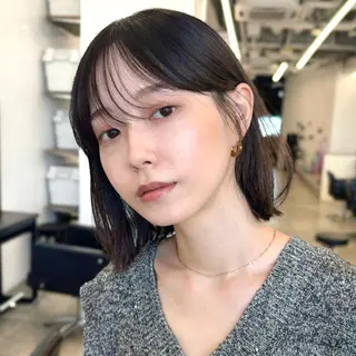 ミディアム カラー 顔まわり🥨レイヤー /透明感/水口舞奈のヘアスタイル