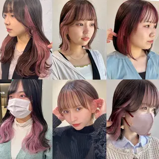 ミディアム カラー インナーカラー/レイ ヤーカット♡/マキシのヘアスタイル