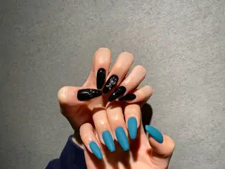 ネイル I-nailロング /ワンホン/キラキラのネイルデザイン