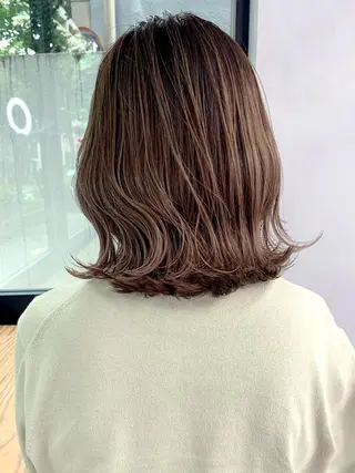 ミディアム パーマ ヘアアレンジ カラー ITbyALBUM 中野店のヘアスタイル
