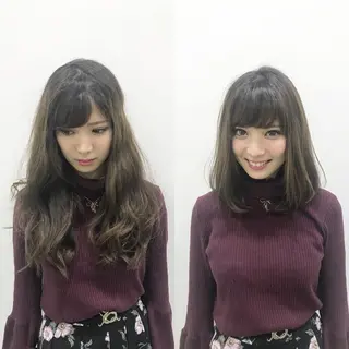 ミディアム 渋谷レイヤーカット❌ 縮毛矯正専門/武田涼のヘアスタイル