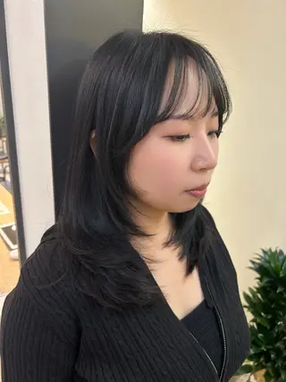 セミロング カラー hubhair レイヤー/透明感のヘアスタイル