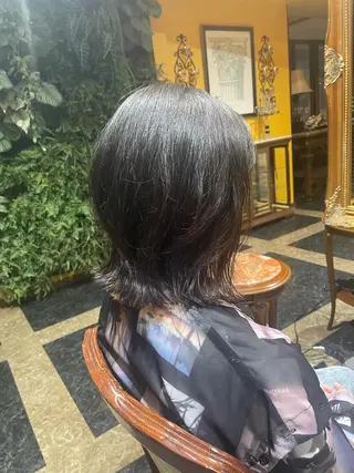 ミディアム 田中 沙織のヘアスタイル