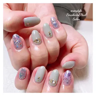 ミディアム ネイル 🐾enen style 🐾のネイルデザイン