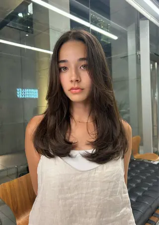 ロング カラー 白髪染め 解決‼️のヘアスタイル