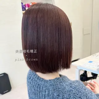 ショート カラー 美髪矯正/シークレッ トハイライト🤍りさのヘアスタイル