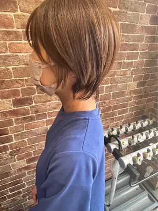 ショート カラー パーマ ヘアアレンジ メンズ キッズ ネイル マツエク・マツパ アイブロウ 久木原 ゆりのヘアスタイル