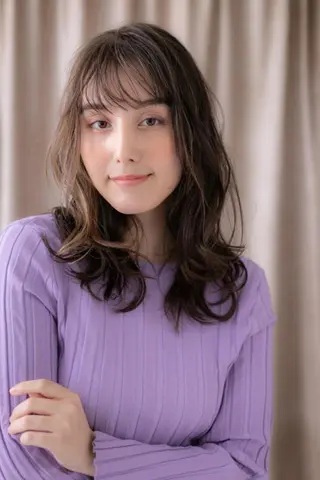 ミディアム カラー パーマ ヘアサロンM 大宮店 レイヤーカット　寺口のヘアスタイル