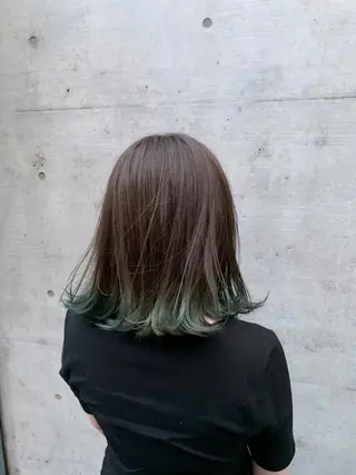 ミディアム カラー 色落ちまでキレイに！ ！女性サロンのヘアスタイル