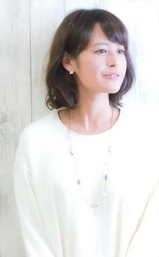 ミディアム カラー パーマ 鈴木 悠のヘアスタイル