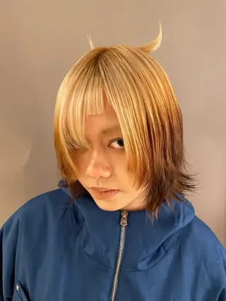 ミディアム カラー デザインカラー★★★ Haco+shihoのヘアスタイル