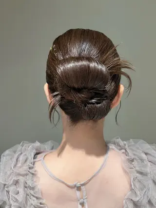 ミディアム ヘアアレンジ 勝野 麻美のヘアスタイル