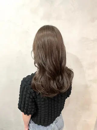 セミロング カラー 赤み消しカラー/透 明感カラー/有吉優香のヘアスタイル