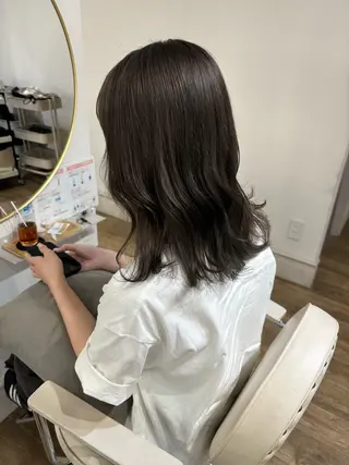 ミディアム カラー Risa🐈⬛/ グレージュ/透明感のヘアスタイル