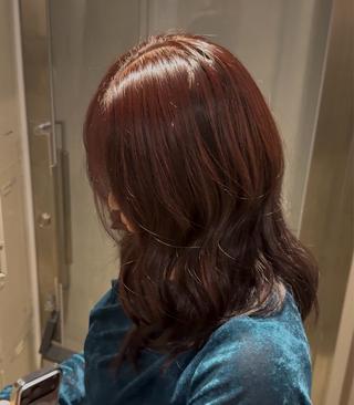 ミディアム 透明感×うる艶カラー 🍒𝐘𝐮𝐤𝐚のヘアスタイル
