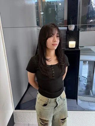 セミロング 竹田 佳奈のヘアスタイル