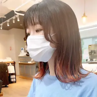 ミディアム カラー パーマ ヘアアレンジ メンズ キッズ ネイル マツエク・マツパ レイヤーカット/ 巻ける縮毛矯正のヘアスタイル