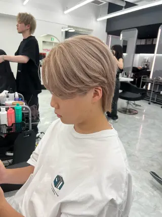 ミディアム カラー メンズ メンズパーマ特化 TAIGAのヘアスタイル