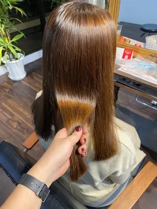 セミロング カラー ヘアアレンジ レイヤーカット×髪質 改善🇰🇷シオリのヘアスタイル