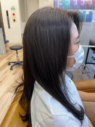 セミロング カラー ヘアアレンジ ✨艶髪✨ 奈須晴香のヘアスタイル