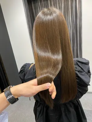 ロング ボブ、縮毛矯正👑 心斎橋/高城涼也のヘアスタイル