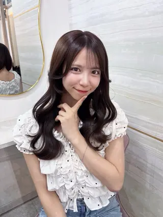 ロング カラー あみ/暗髪オリ ーブ特化🍃髪質改善のヘアスタイル