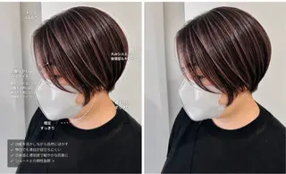 ショート カラー 白髪ぼかし×ショート ハイライト×玉山直哉のヘアスタイル