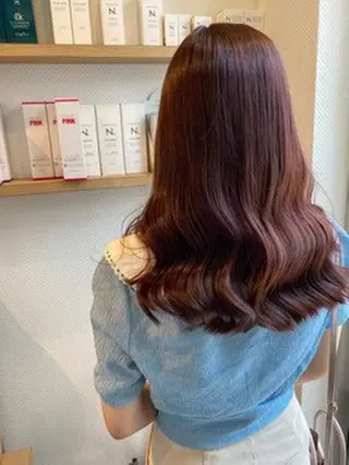 セミロング カラー パーマ ヘアアレンジ 【ヘアケア特化型】 newi天王寺のヘアスタイル