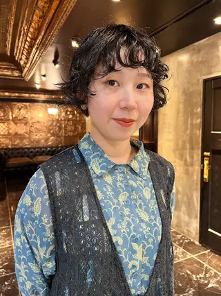 ショート パーマ 圧倒的デザイン力 店長🎨RENAのヘアスタイル