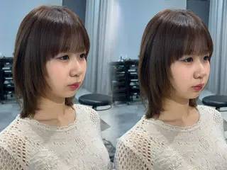 ショート カラー ヘアアレンジ ボブ/透明感ベージュ 🫧クルミ🌟のヘアスタイル