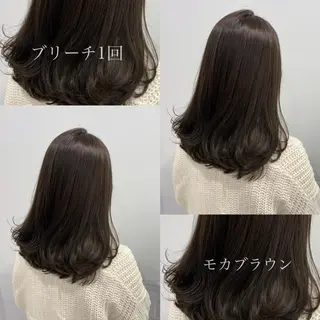 セミロング カラー ヘアアレンジ 🥞ベージュ系カラー 【すずきりほ】🥞のヘアスタイル