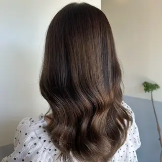 セミロング カラー 艶カラー/岡崎 /おかもとななのヘアスタイル