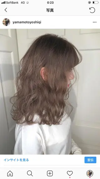 ミディアム カラー ブリーチダブルカラー 元町三宮/三ノ宮のヘアスタイル