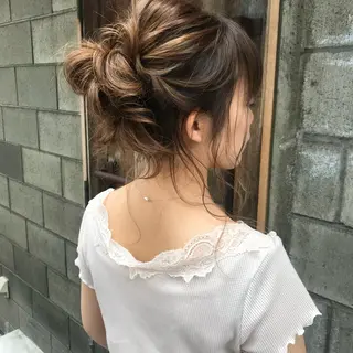 ミディアム カラー ヘアアレンジ Aloa透明感ヘア ♡kanami♡のヘアスタイル