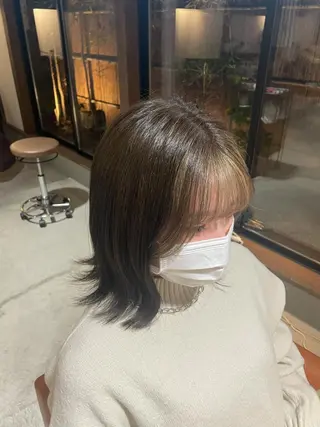ミディアム ブリーチ🌟レイヤー 縮毛矯正/青木華音のヘアスタイル