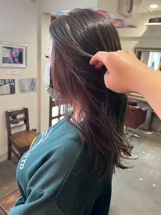 セミロング 🫧透明感カラー× レイヤー🫧HARUのヘアスタイル