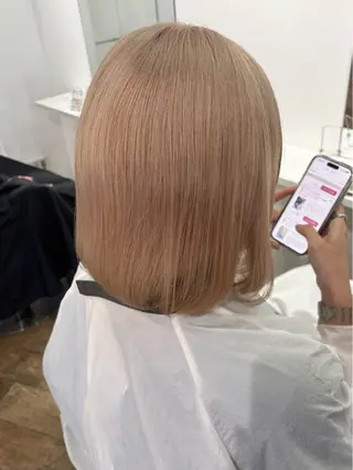 ミディアム ブリーチ/ダブルカラ ー🍀mizukiのヘアスタイル