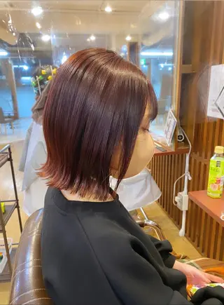 ショート カラー 女性目線でつくる ボブ縮毛矯正のヘアスタイル