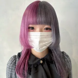 セミロング カラー デザインカラー/パー マ🦖外岡咲希🦖のヘアスタイル